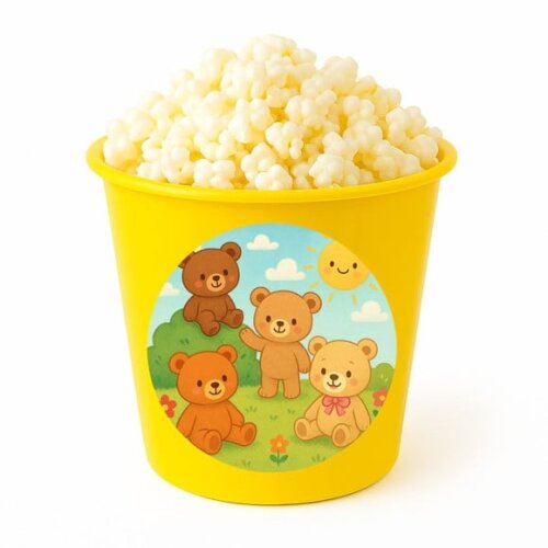Balde de Pipoca Personalizado Infantil Ursinhos