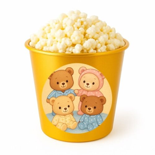 Balde de Pipoca Personalizado Infantil Ursinhos de Pijama