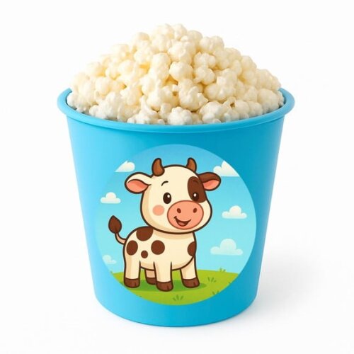 Balde de Pipoca Personalizado Infantil Vaquinha