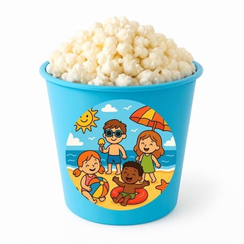 Balde de Pipoca Personalizado Infantil Verão Divertido