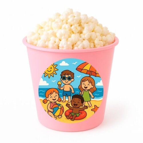 Balde de Pipoca Personalizado Infantil Verão Divertido