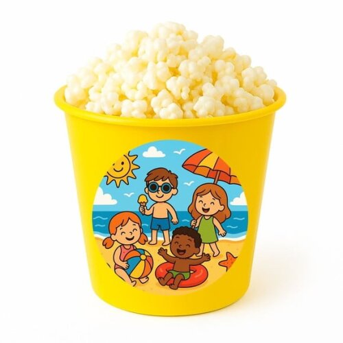 Balde de Pipoca Personalizado Infantil Verão Divertido