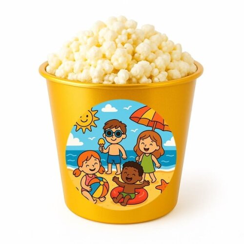 Balde de Pipoca Personalizado Infantil Verão Divertido