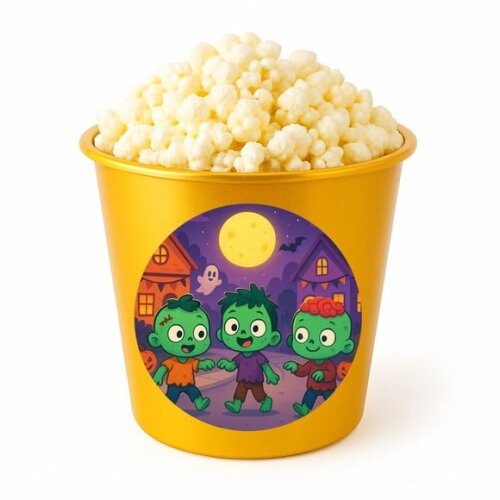 Balde de Pipoca Personalizado Infantil Zumbis Fofinhos