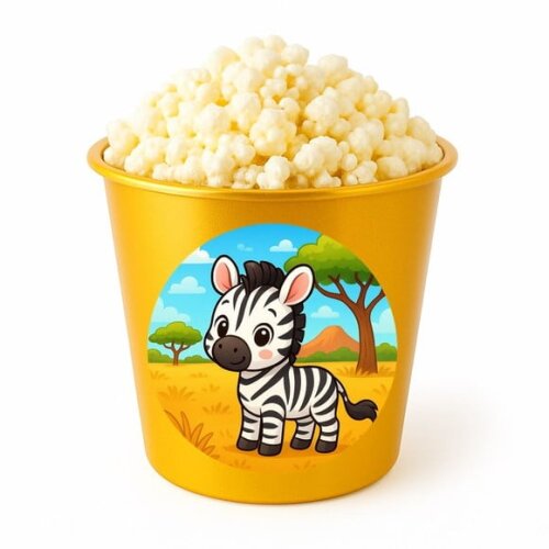 Balde de Pipoca Personalizado Infantil Zebra Baby