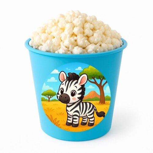 Balde de Pipoca Personalizado Infantil Zebra Baby