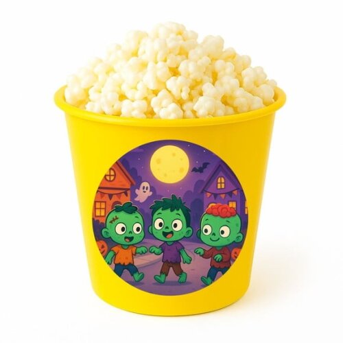 Balde de Pipoca Personalizado Infantil Zumbis Fofinhos