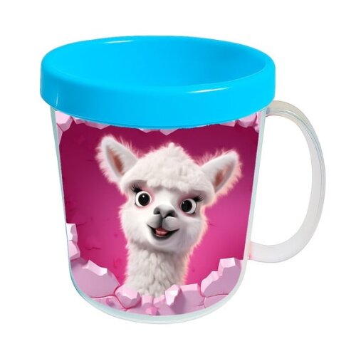 Caneca Acrílica Animais Fofos Fazenda Alpaca Amorosa