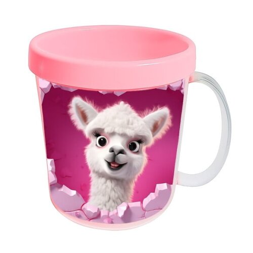 Caneca Acrílica Animais Fofos Fazenda Alpaca Amorosa