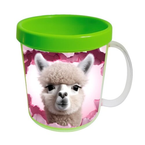 Caneca Acrílica Animais Fofos Fazenda Alpaca Charmosa