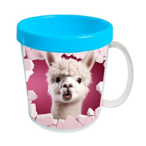 Caneca Acrílica Animais Fofos Fazenda Alpaca Encantadora