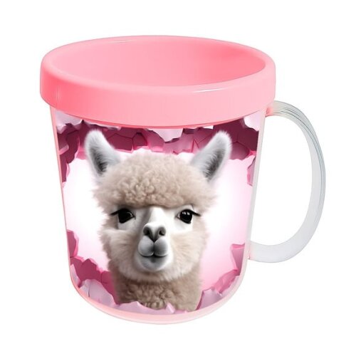 Caneca Acrílica Animais Fofos Fazenda Alpaca Charmosa