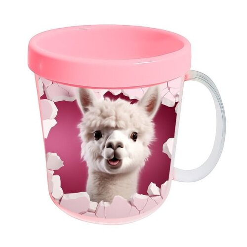 Caneca Acrílica Animais Fofos Fazenda Alpaca Encantadora