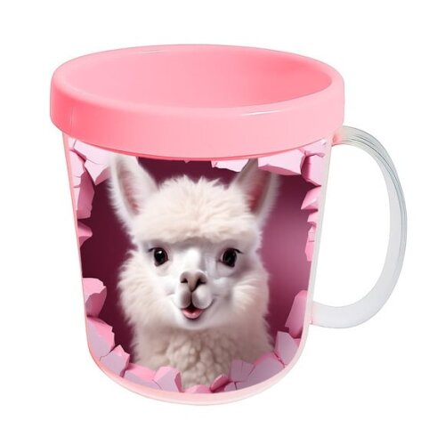 Caneca Acrílica Animais Fofos Fazenda Alpaca Fofa