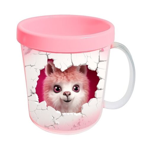 Caneca Acrílica Animais Fofos Fazenda Alpaca Romântica