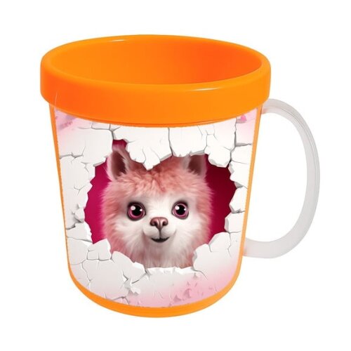 Caneca Acrílica Animais Fofos Fazenda Alpaca Romântica
