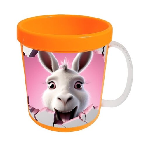 Caneca Acrílica Animais Fofos Fazenda Burro Charmoso