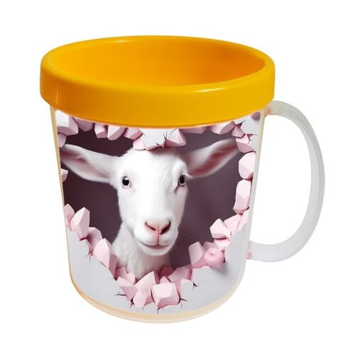 Caneca Acrílica Animais Fofos Fazenda Cabra Apaixonada