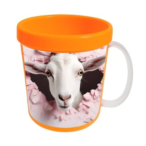 Caneca Acrílica Animais Fofos Fazenda Cabra Charmosa