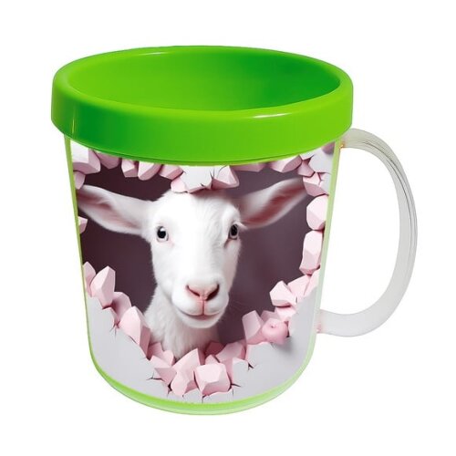 Caneca Acrílica Animais Fofos Fazenda Cabra Apaixonada