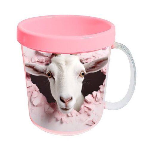 Caneca Acrílica Animais Fofos Fazenda Cabra Charmosa