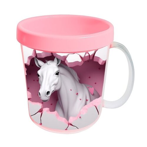 Caneca Acrílica Animais Fofos Fazenda Cavalo Charmoso