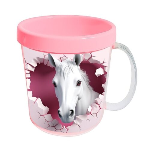 Caneca Acrílica Animais Fofos Fazenda Cavalo Apaixonado
