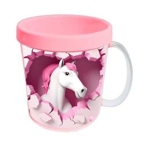 Caneca Acrílica Animais Fofos Fazenda Cavalo Encantador