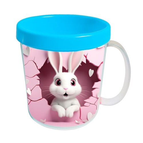 Caneca Acrílica Animais Fofos Fazenda Coelho Apaixonado