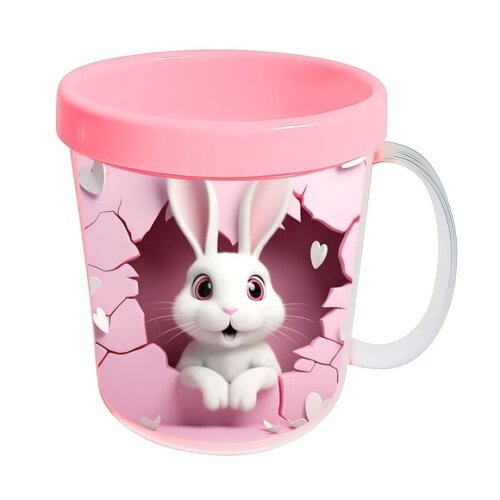 Caneca Acrílica Animais Fofos Fazenda Coelho Apaixonado