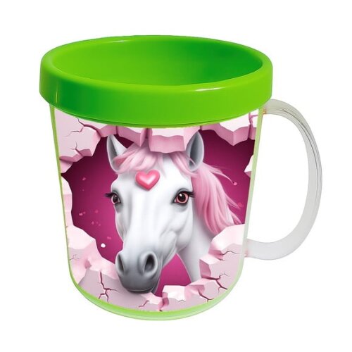 Caneca Acrílica Animais Fofos Fazenda Cavalo Fofo