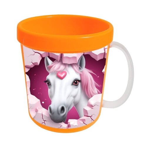 Caneca Acrílica Animais Fofos Fazenda Cavalo Fofo