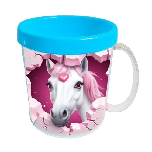 Caneca Acrílica Animais Fofos Fazenda Cavalo Fofo