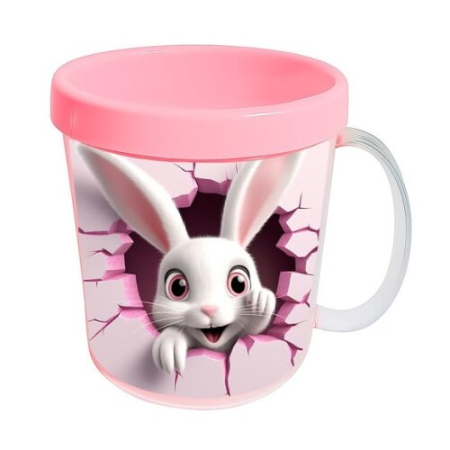 Caneca Acrílica Animais Fofos Fazenda Coelho Encantador