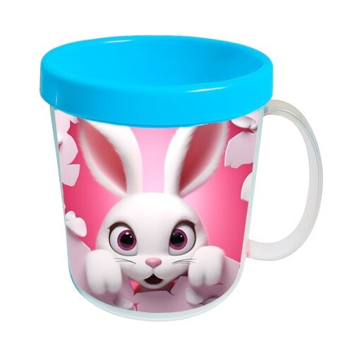 Caneca Acrílica Animais Fofos Fazenda Coelho Charmoso