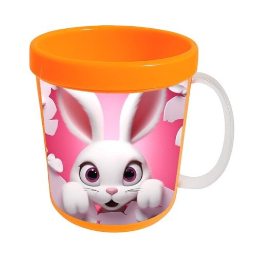 Caneca Acrílica Animais Fofos Fazenda Coelho Charmoso