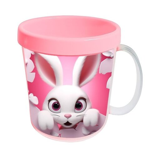 Caneca Acrílica Animais Fofos Fazenda Coelho Charmoso