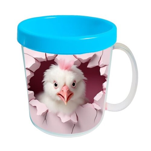 Caneca Acrílica Animais Fofos Fazenda Galinha Apaixonada