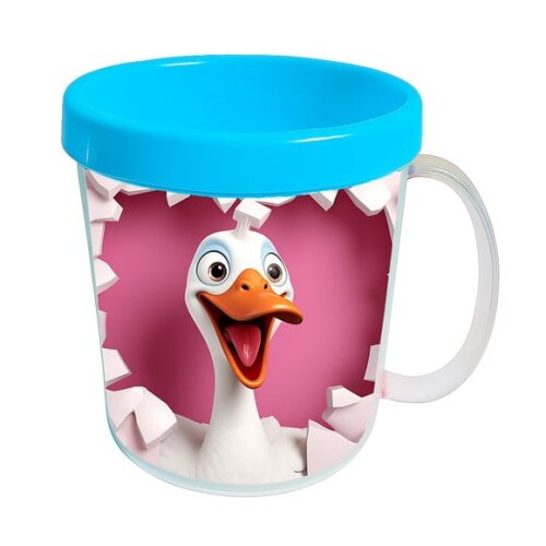 Caneca Acrílica Animais Fofos Fazenda Ganso Apaixonado