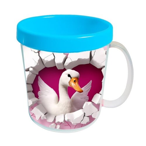 Caneca Acrílica Animais Fofos Fazenda Ganso Charmoso