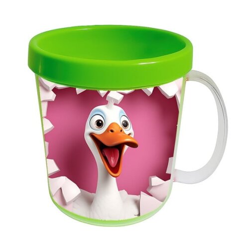 Caneca Acrílica Animais Fofos Fazenda Ganso Apaixonado