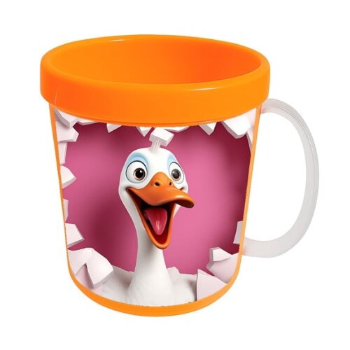 Caneca Acrílica Animais Fofos Fazenda Ganso Apaixonado