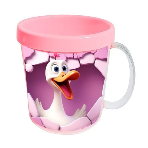 Caneca Acrílica Animais Fofos Fazenda Ganso Romântico