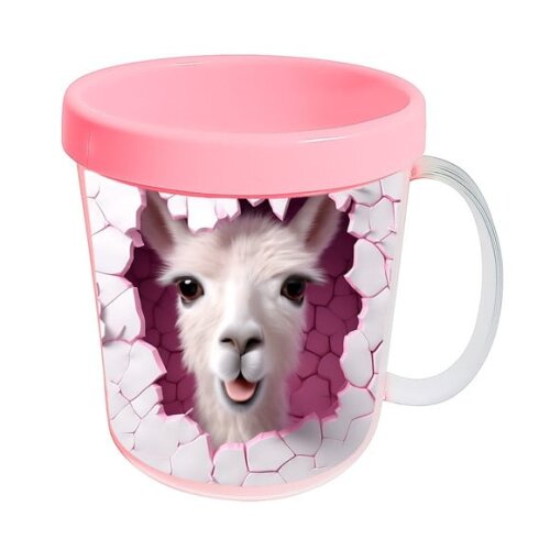 Caneca Acrílica Animais Fofos Fazenda Lhama Alegre