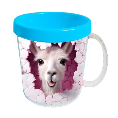 Caneca Acrílica Animais Fofos Fazenda Lhama Alegre