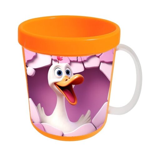Caneca Acrílica Animais Fofos Fazenda Ganso Romântico