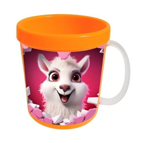 Caneca Acrílica Animais Fofos Fazenda Lhama Amorosa