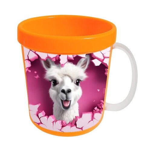 Caneca Acrílica Animais Fofos Fazenda Lhama Charmosa