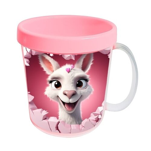 Caneca Acrílica Animais Fofos Fazenda Lhama Doce