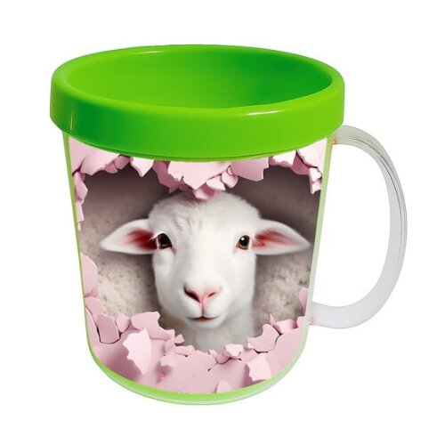 Caneca Acrílica Animais Fofos Fazenda Ovelha Apaixonada